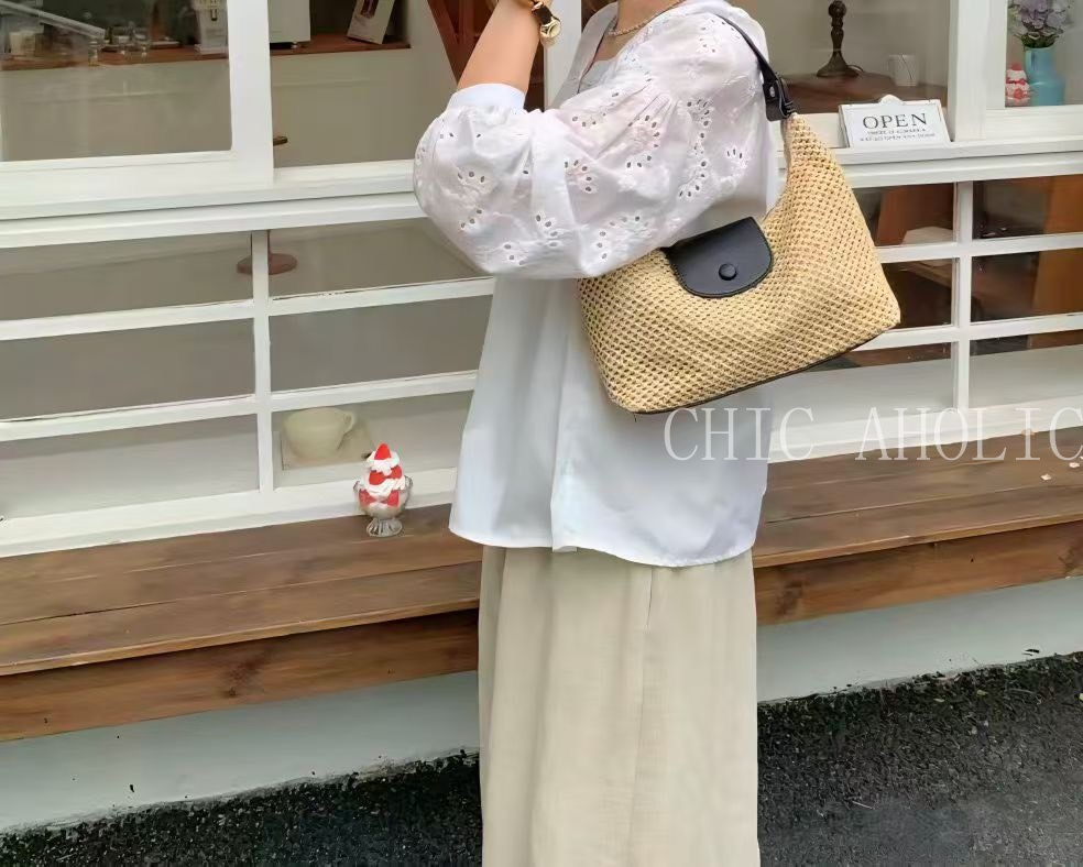 YH05瓏香草編hobo包