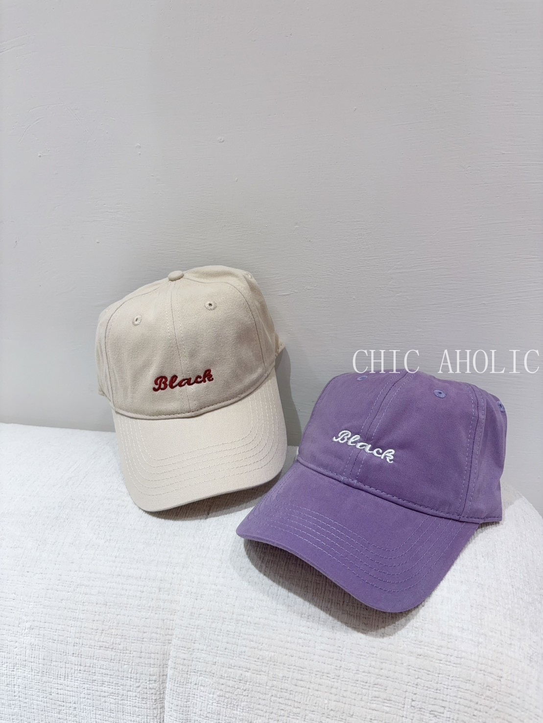 HQ58草寫black小臉棒球帽