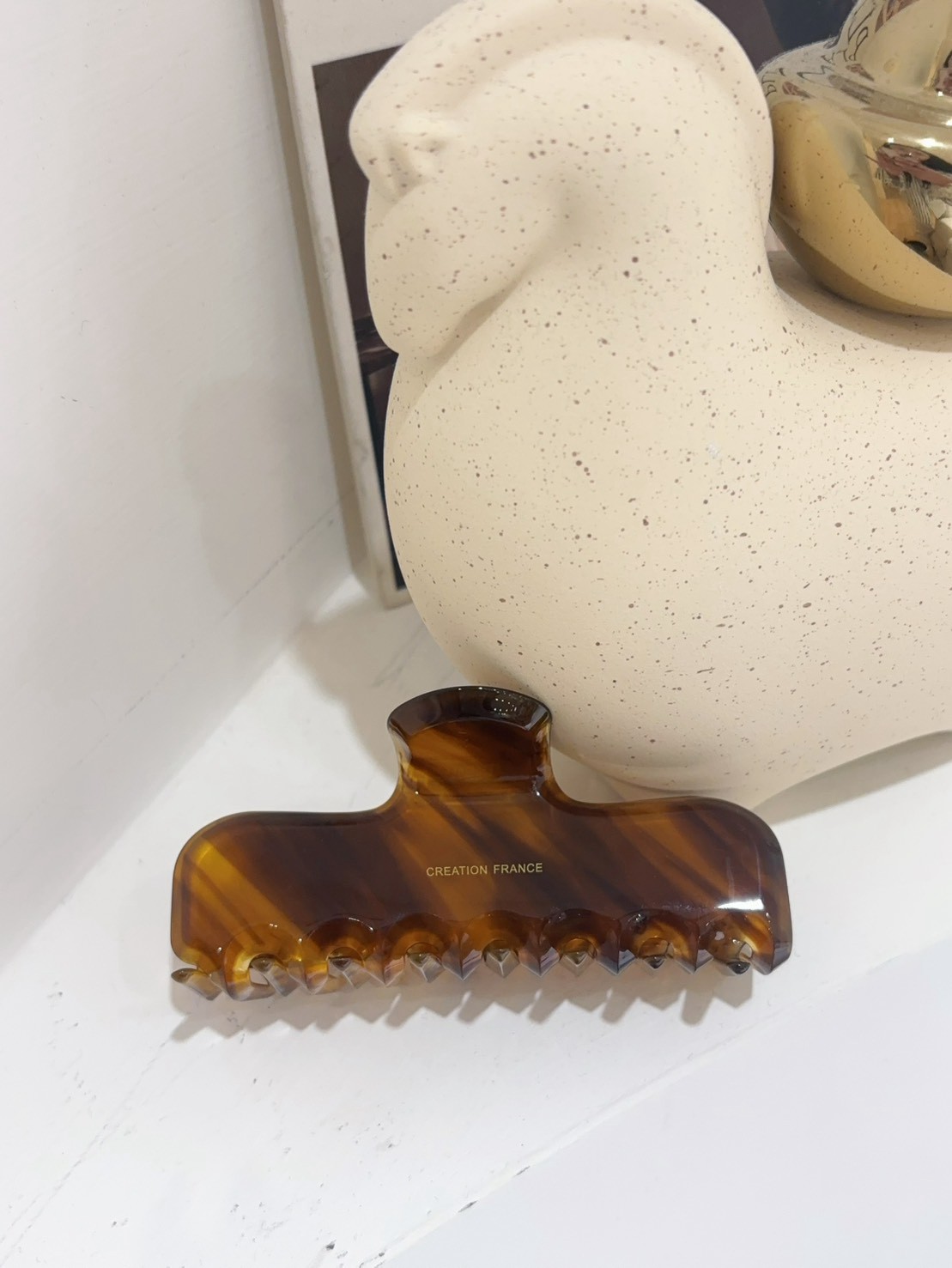 HN75石紋琥珀長型方髮夾