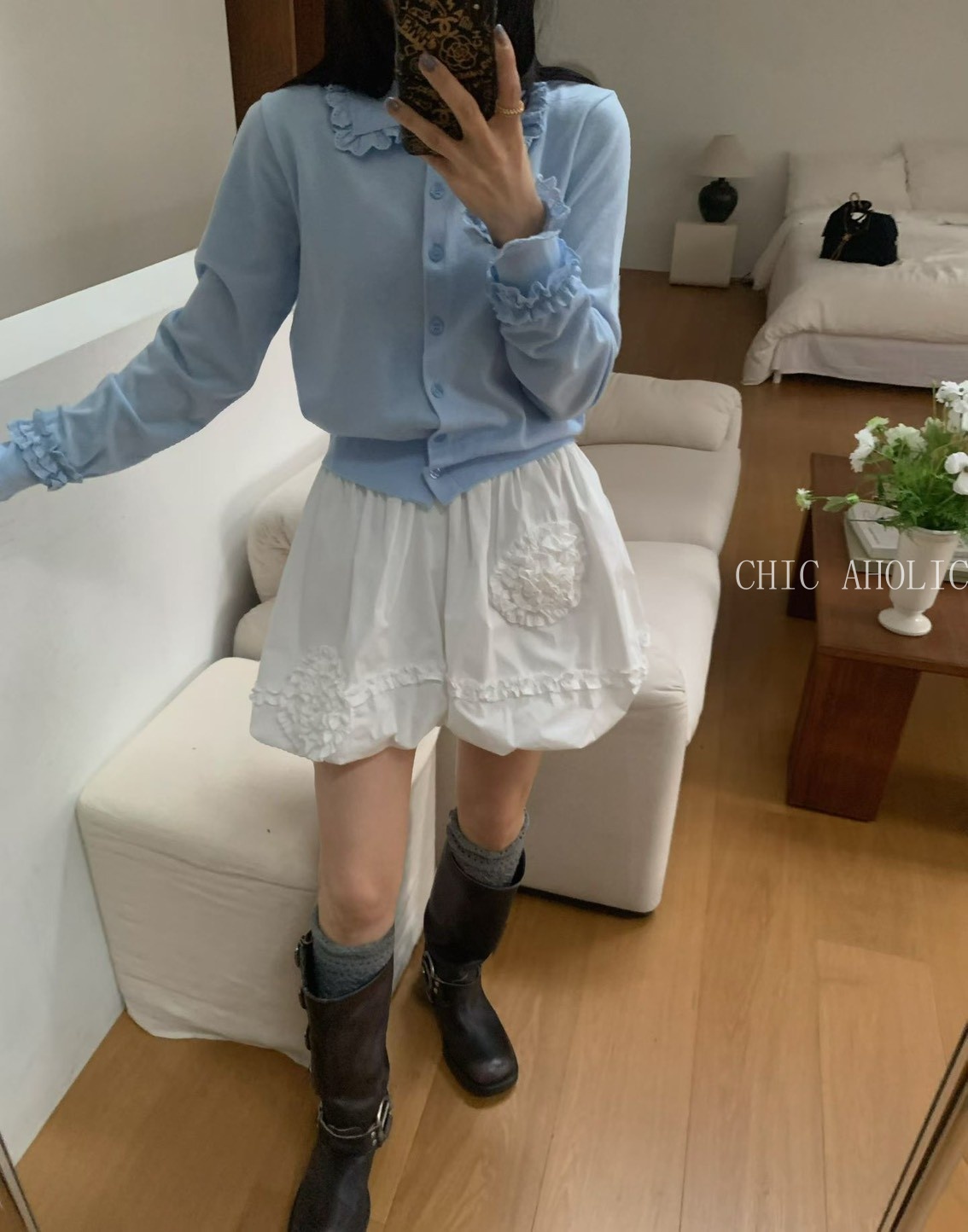 立體花朵花苞短褲