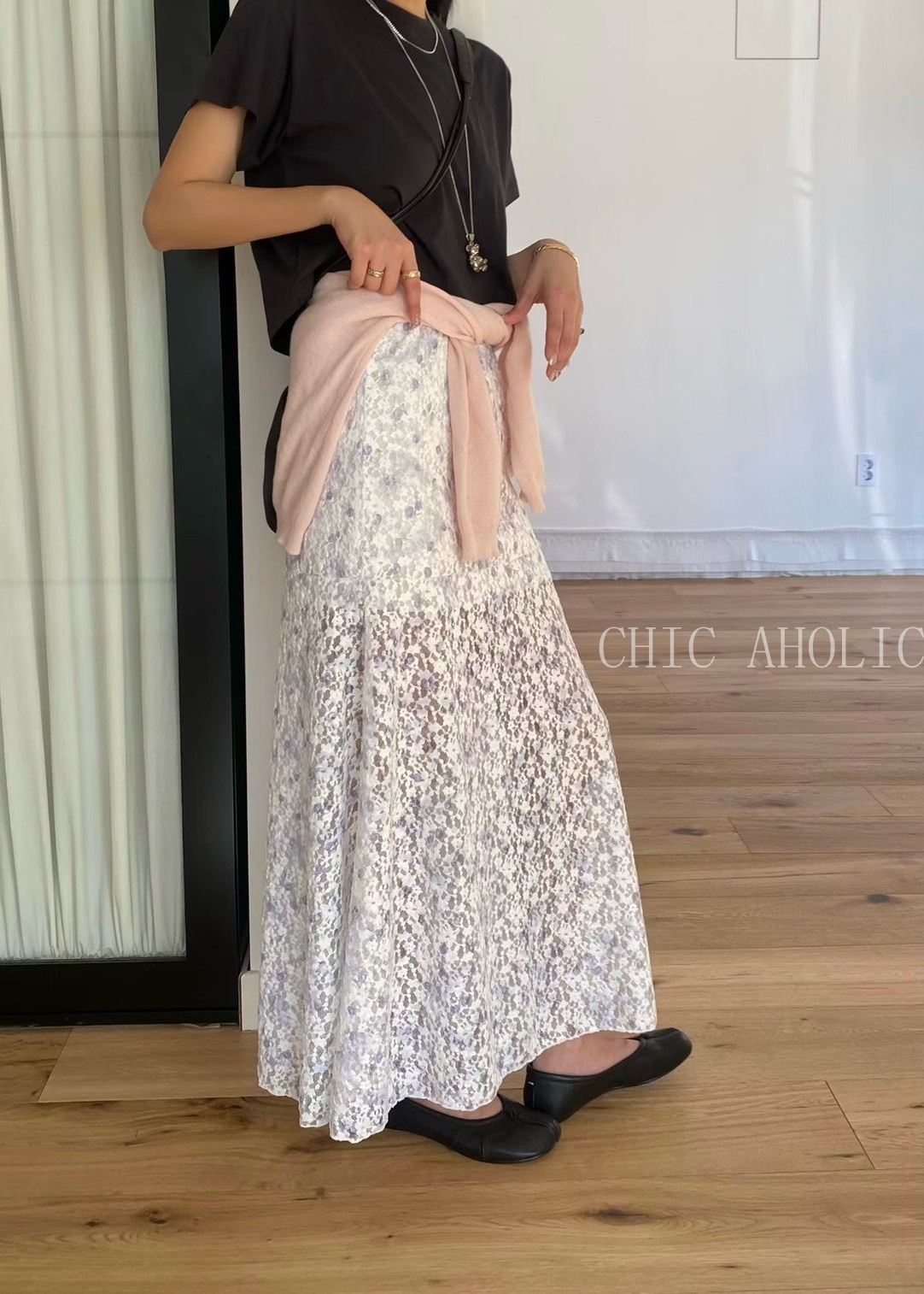 春夏浪漫蕾絲碎花長裙