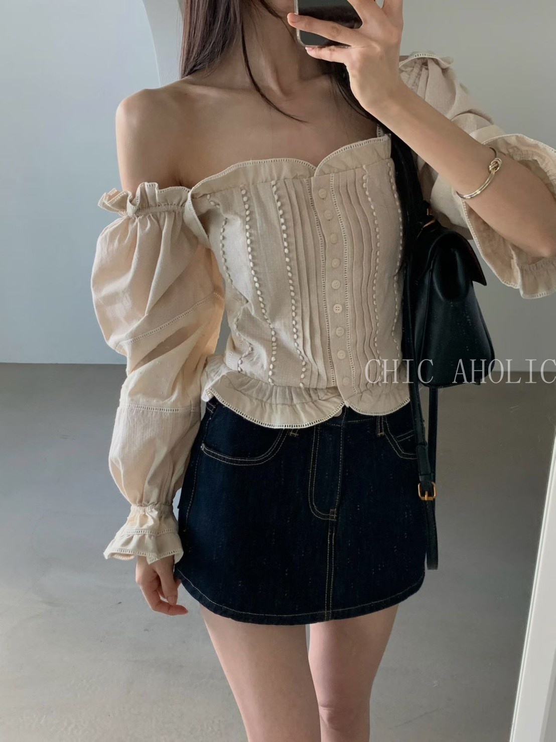 春夏法式手工提花上衣(小腰姬~)