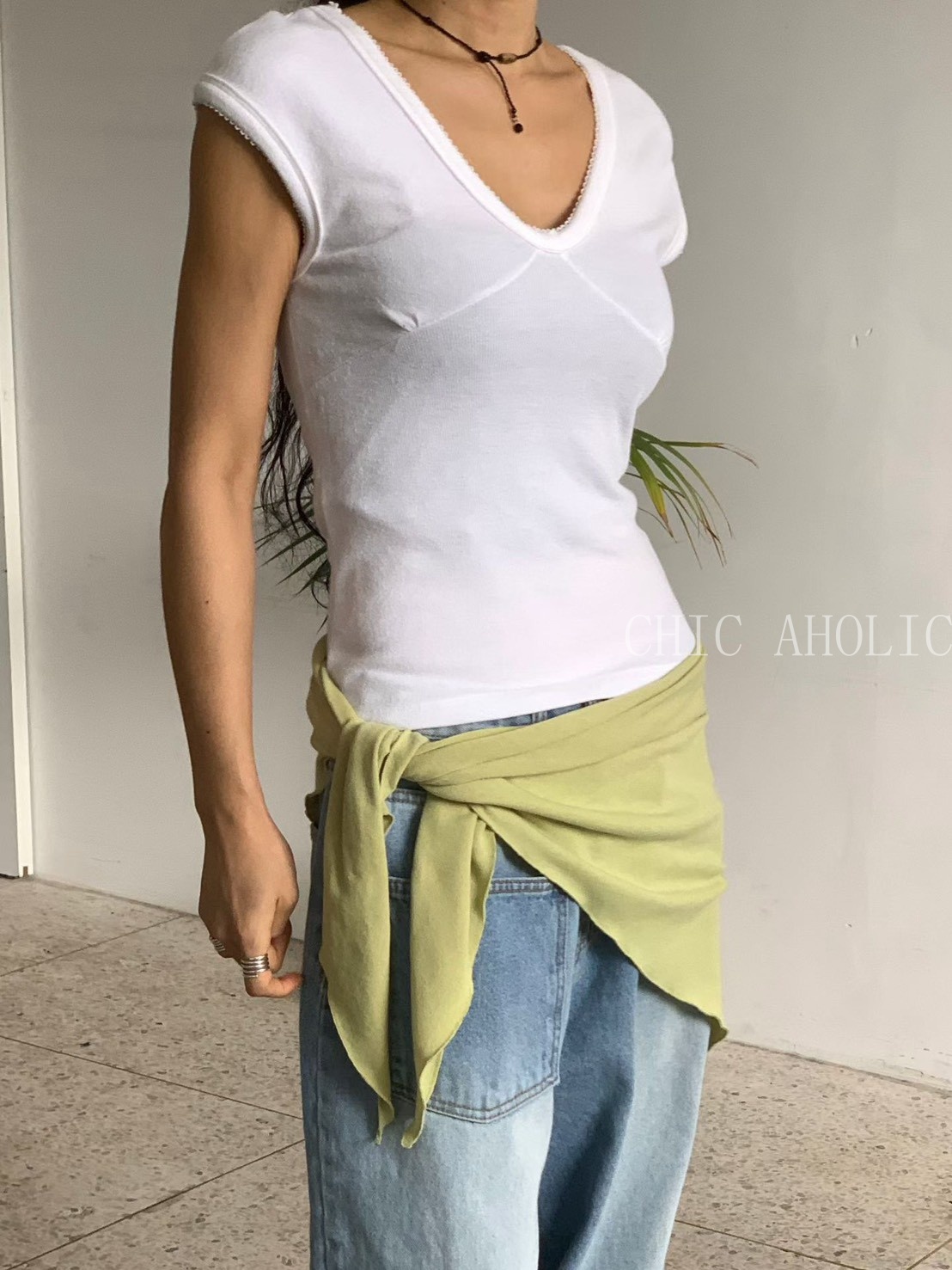 後開岔簡約棉長裙