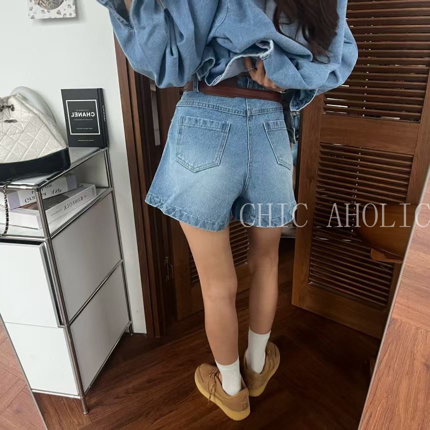 春夏刷藍漸層牛仔短褲