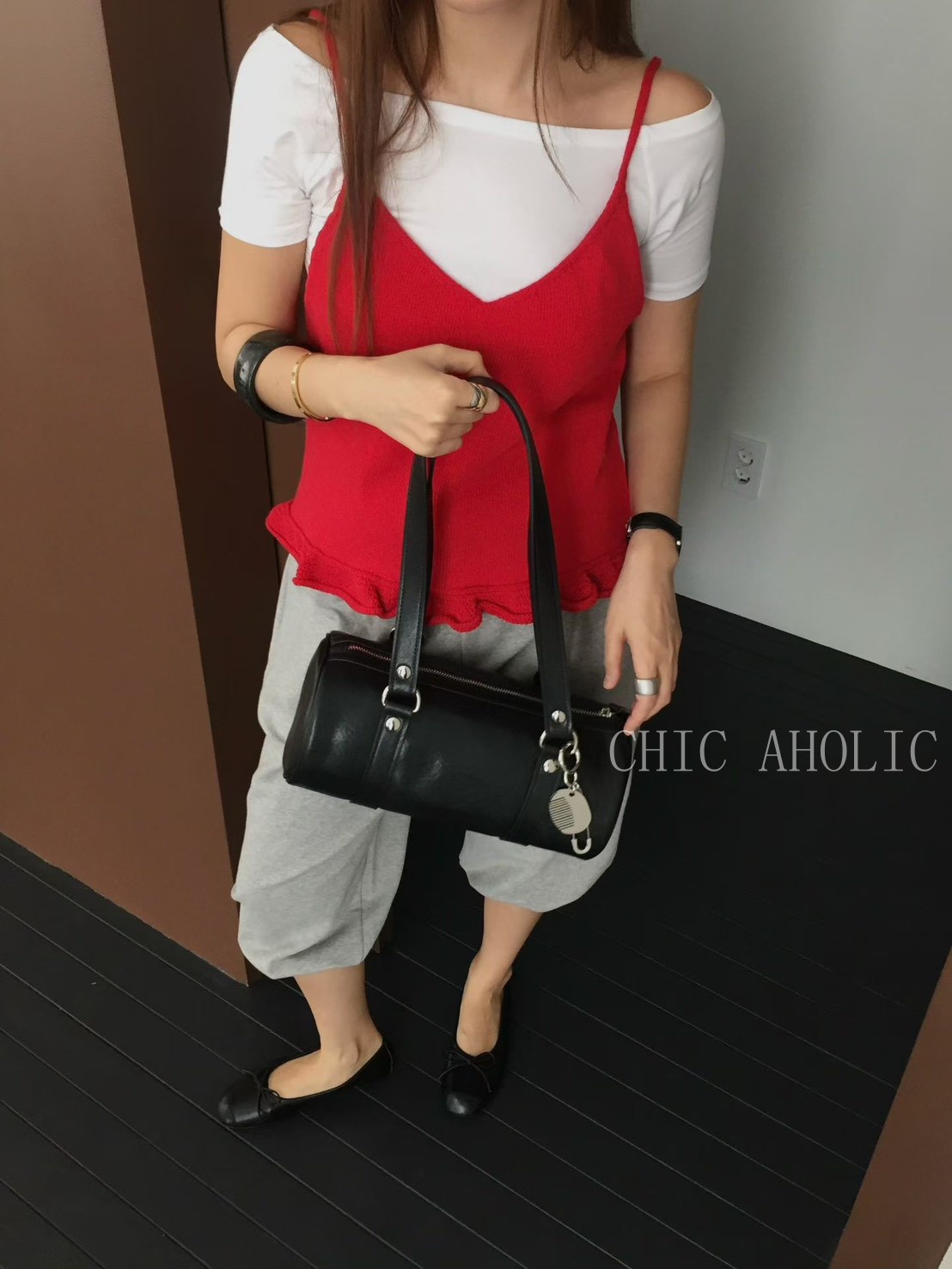 下擺荷葉針織背心