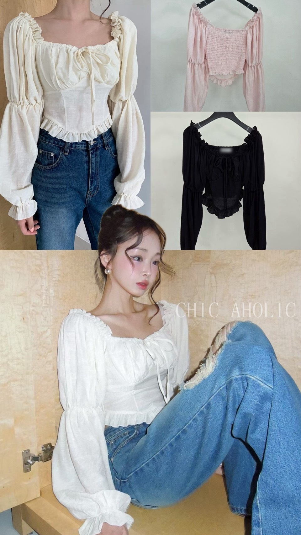 微澎袖收腰宮廷衣 