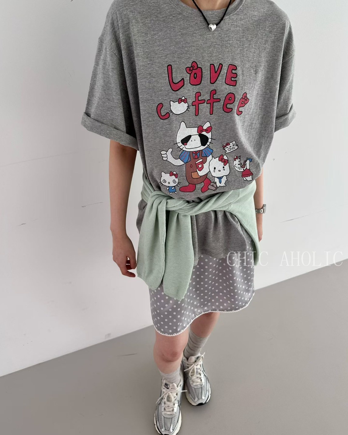 美式LOVE塗鴉KITTY棉T