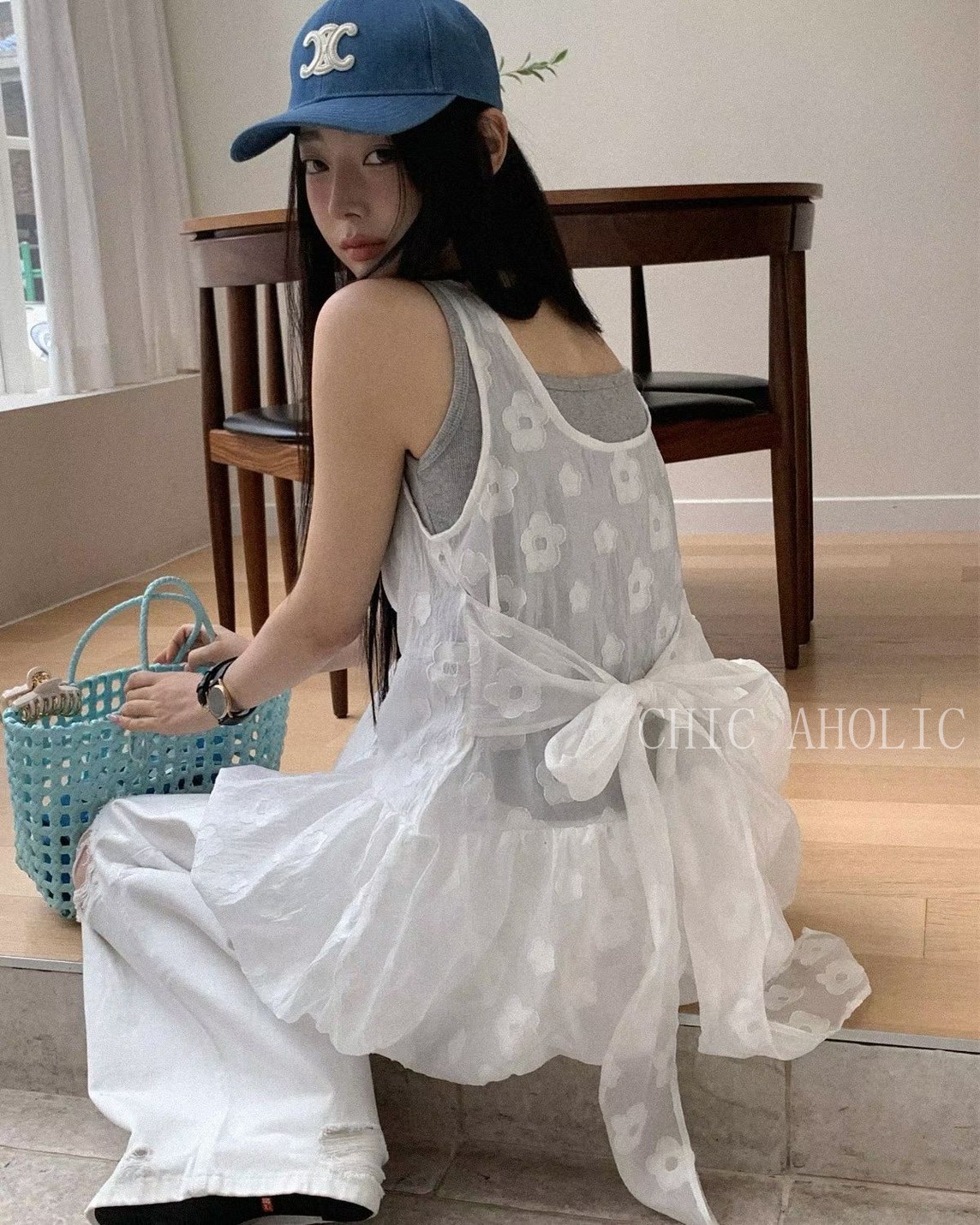 花朵紗可疊穿背心