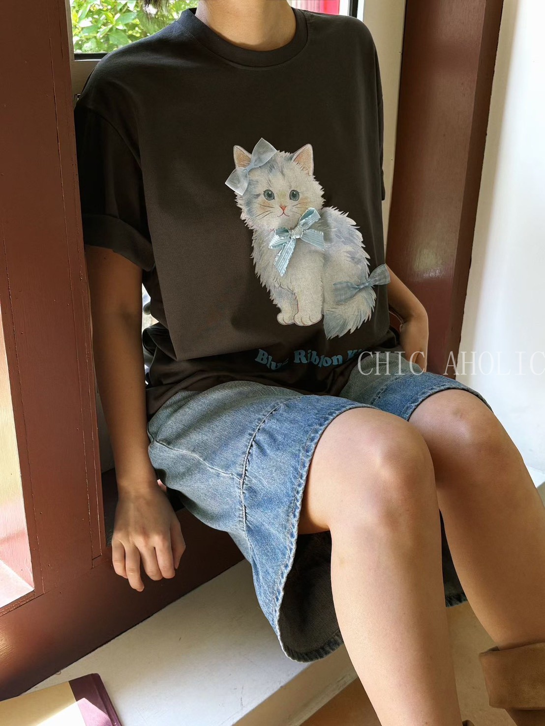 立體3蝴蝶節貓咪上衣