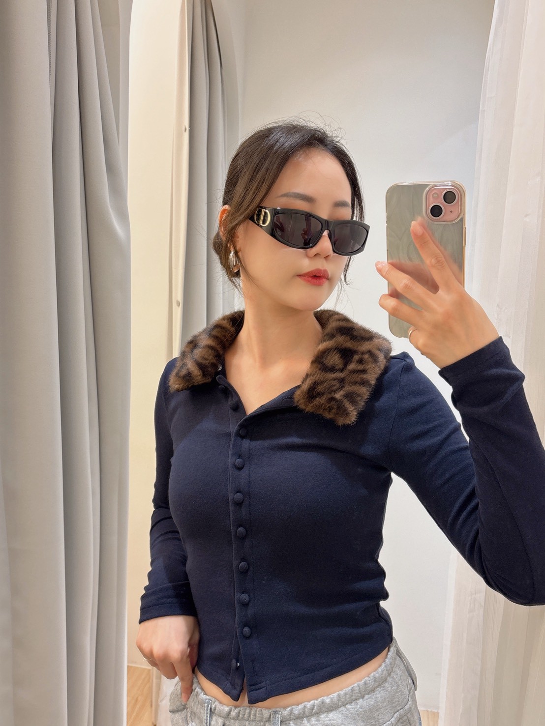 NOV21豹紋毛領小外套