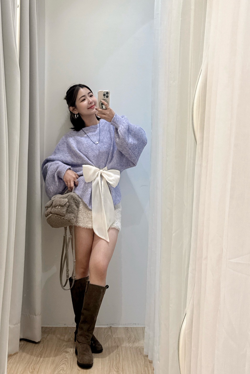 DEC48一顆蝴蝶結紗上衣