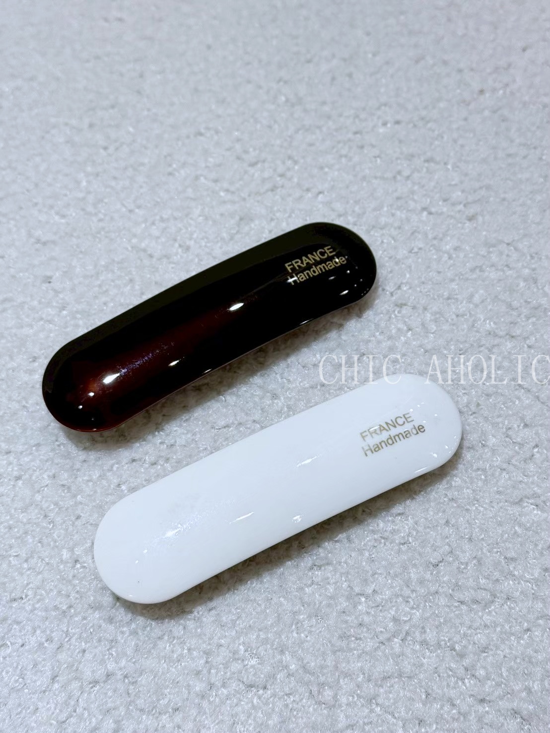 簡約光澤橢圓髮夾