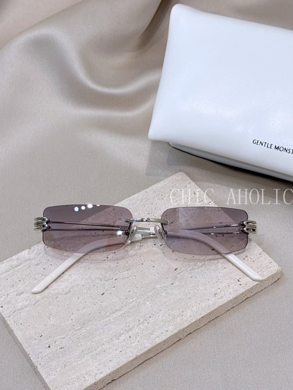 歐美博主漸層長方框墨鏡